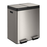 Kohler 82L Stainless Steel Dual Step Trash Can - 2 Pedals Quiet Close Bifold Lid