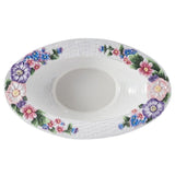 Fitz & Floyd Jardin 18" Floral Basketweave Ceramic Centerpiece & Serving Bowl