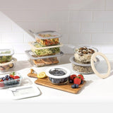 Bentgo Signature 18-Piece Glass Food Storage Set with Airtight Lids & Steam Vent