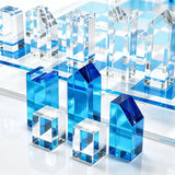 Acrylic Games Acrylic Chess & Checkers Gameplay 2-in-1 Set, Sapphire Blue