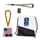 FIFA World Cup GameDay Fan Bundle with Tilt Backsack, Lanyard, Fan Chain & Pin