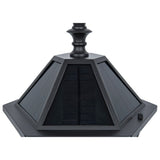 Lutec 89" H Outdoor LED Solar Post Light - 300 lm Aluminum Vintage Street Light