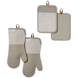 KitchenAid 4-Pc Herringbone Silicone Oven Mitts Potholders Heat Resistant Set