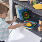 Step2 Lift & Hide Gray 38" Tall Plastic Toddler Bookcase and Kid Toy Box and Toy