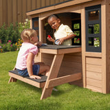 Wooden Outdoor Playhouse Kidkraft Sunny Bluff House Play Kitchen & Picnic Table