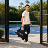 TESPORT 2-in-1 Convertible Black Pickleball Bag – Removable Paddle Sleeve, Shoe Compartment & Tote Design