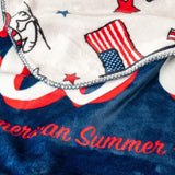 Peanuts Snoopy & Woodstock Old Glory Cloud Throw Blanket and Plush Pillow Set