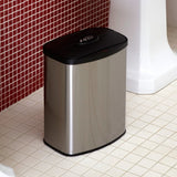 Nine Stars Stainless Steel Motion Sensor Trash Can Set, 50L and 8L Touchless Can
