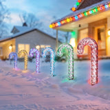 6-Piece 12" Color-Changing Candy Cane LED Pathway Lights with Remote, 180 RGBW