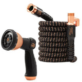 Pocket Hose Copper Bullet Expandable Garden Hose w/10 Pattern Thumb Spray Nozzle