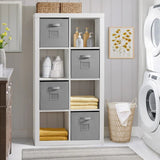 O'nin 8-Cube Room Divider with Fabric Bins, Horizontal Vertical Storage Shelf