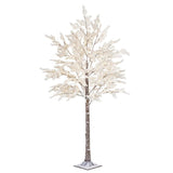 Flocked Cedar Tree 7ft Pre Lit 240 Warm White LED Light Indoor Outdoor Christmas