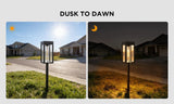 Lutec 4-pack 25 Lm Solar LED Pathway Lights - Aluminum Glass Frame Garden Lights