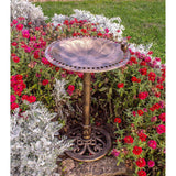 Resin Bird Bath with Decorative Bird – Weather-Resistant Pedestal Outdoor Bird Bath