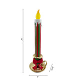 Pre-Lit Nostalgic Candlestick Décor with Flickering LED Flames & Timer, Set of 3