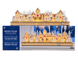 30" Holiday Wooden Village LED Advent Calendar with 24 Compartments and Lights