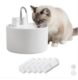 PawsPik 74 oz. Cordless Ceramic Pet Water Fountain with Motion Sensor & 5 Replacement Filters