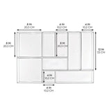 iDESIGN Drawer Organizer Set, 9 Clear Modular & Stackable Plastic Tray in 4 Size