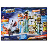 Adventure Force Five-Level Pirate Garage Track Set with Cars and Spiral Tracks