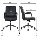 True Innovations Modern Office Task Chair, Mid-Back Adjustable Height Reclining