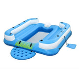 Ozark Trail Big 6-Person Inflatable Island Float, Lake Lounge with Cooler, Swim-Up Platform