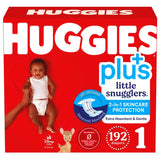 Huggies Little Snugglers Plus Size 1 Diapers 192 Count Leak-Free Sensitive Skin