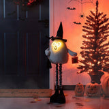 Glitzhome 38" Adjustable Lighted Fabric Ghost with Telescoping Legs and LED Eyes