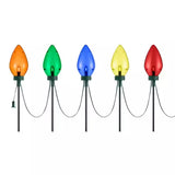 Home Accents Holiday Giant C7 LED Christmas Pathway Lights, 5-Pack 20" Multicolor Stakes