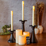 Fusion Collection Flameless LED Wax Candles with Metal Holder & Remote, 9-Pc Set