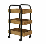 Oceanstar Portable Storage Cart with 3 Easy Removable Bamboo Trays
