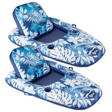Aqua 2-pack Lounger & Tanner - Aqua Luxury Pool Lounger w/ Drink Holder