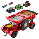 Hot Wheels Monster Trucks Downhill Race & Go 4 ft. Track and Transporter Bundle