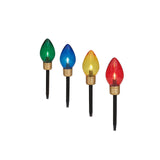 Holiday Time Jumbo LED C9-Style Christmas Pathway Lights, Set of 4 Stakes