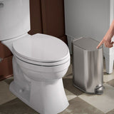 Kohler 8L Slim Stainless Steel Step Trash Can, Quiet Close Fingerprint Resistant