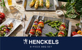 Henckels 8-Piece BBQ Grilling Set – Stainless Steel Grill Basket, Grill Topper & Skewer Set