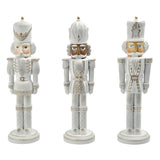 Wood-Inspired Nutcracker Set – 3-Piece Whitewashed Resin Traditional Nutcracker