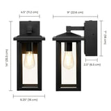 Globe Electric Sconce with GFCI Outlet - 14" Matte Black Outdoor Wall Light