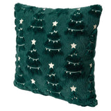 Holiday Embroidered Faux Fur Throw Pillow, 20" x 20", Reversible with Fill