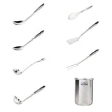 All-Clad 8-piece Stainless Steel Kitchen Utensil Set, 18/10 Stainless Steel Tool