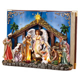 11.7" H Hand-Painted Lighted Nativity Scene with LED Lights, Timer and Batteries