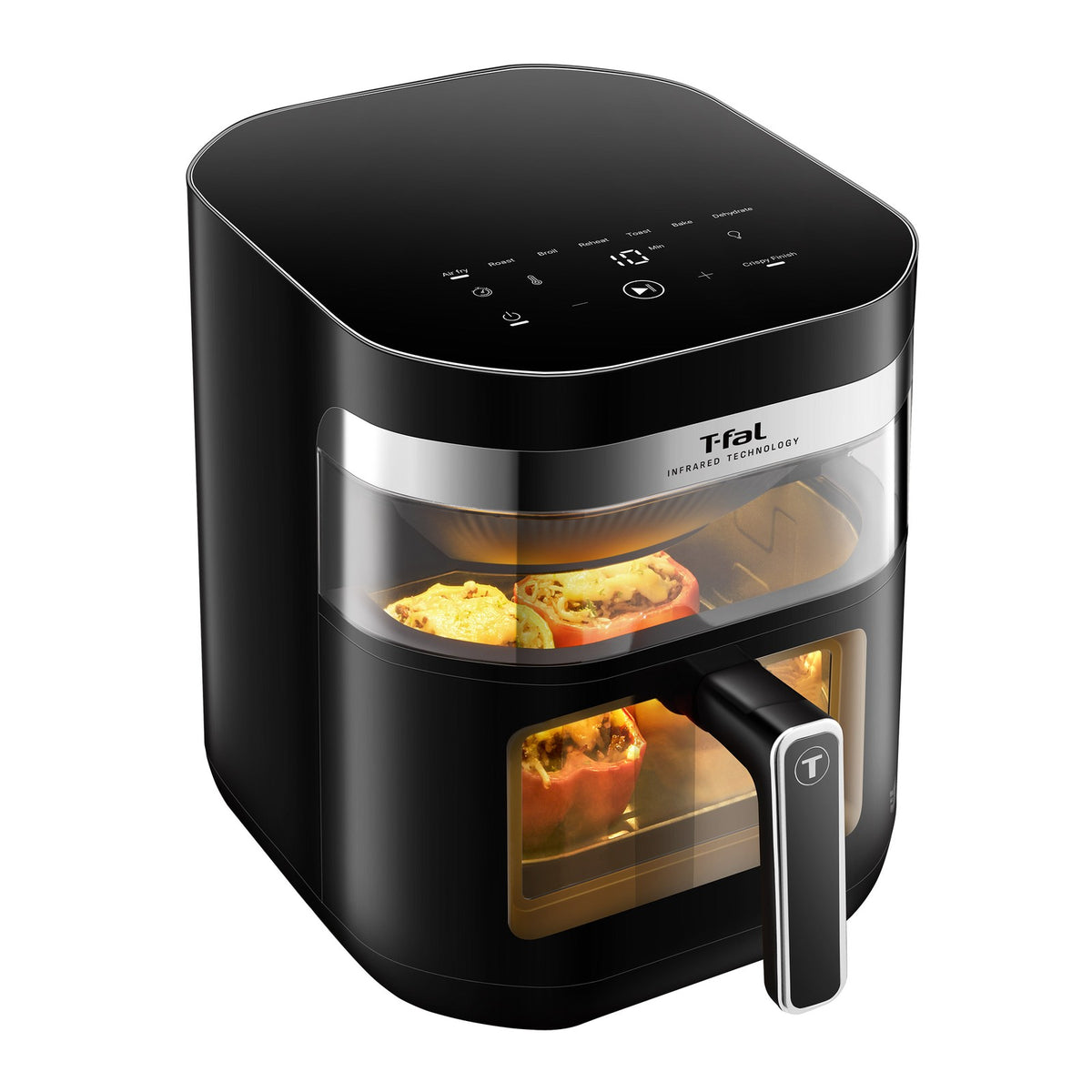 T-Fal Infrared Air Fryer 7.3QT / 7L Dual Heating, Dual Window, Black ...