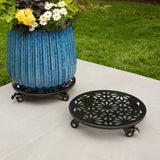 Mullaly 15" Steel Plant Caddy, Heavy-Duty Ball-Bearing Casters, 2-pack