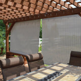 Koolspot Pole Operated Sun Shade – 6'W x 8'L Polyester Crank Sun Shade