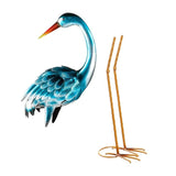 Evergreen 35” Tall Pair of Blue Heron Statues - Set of 2 Blue Heron Steel Statue