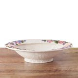 Fitz & Floyd Jardin 18" Floral Basketweave Ceramic Centerpiece & Serving Bowl