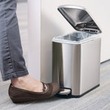 Tramontina 1.6 Gal 6L Rectangular Step Trash Cans, 2-Pack with Soft-Close Lids