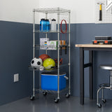 TRINITY EcoStorage 5-Tier NSF Rack w/ Pull-Out Baskets Wheels Adjustable Shelves