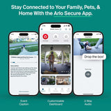 Arlo Essential Pan Tilt Outdoor AI Camera 2K, 2-Pack Color Night Vision Audio
