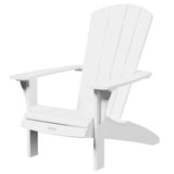 Leisure Line Fanback Adirondack Chair, All-Weather HDPE Outdoor Patio Seat, White