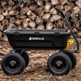 Gorilla Carts 9 Cu. Ft. Heavy Duty Poly Yard Dump Cart, 1400 lb Capacity Garden Utility Wagon